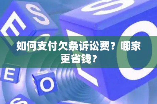 如何支付欠条诉讼费？哪家更省钱？